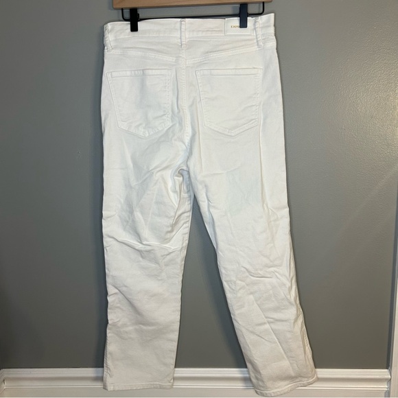 Express High Waisted White Ripped Straight Ankle Jeans, Size 8 - Picture 7 of 13